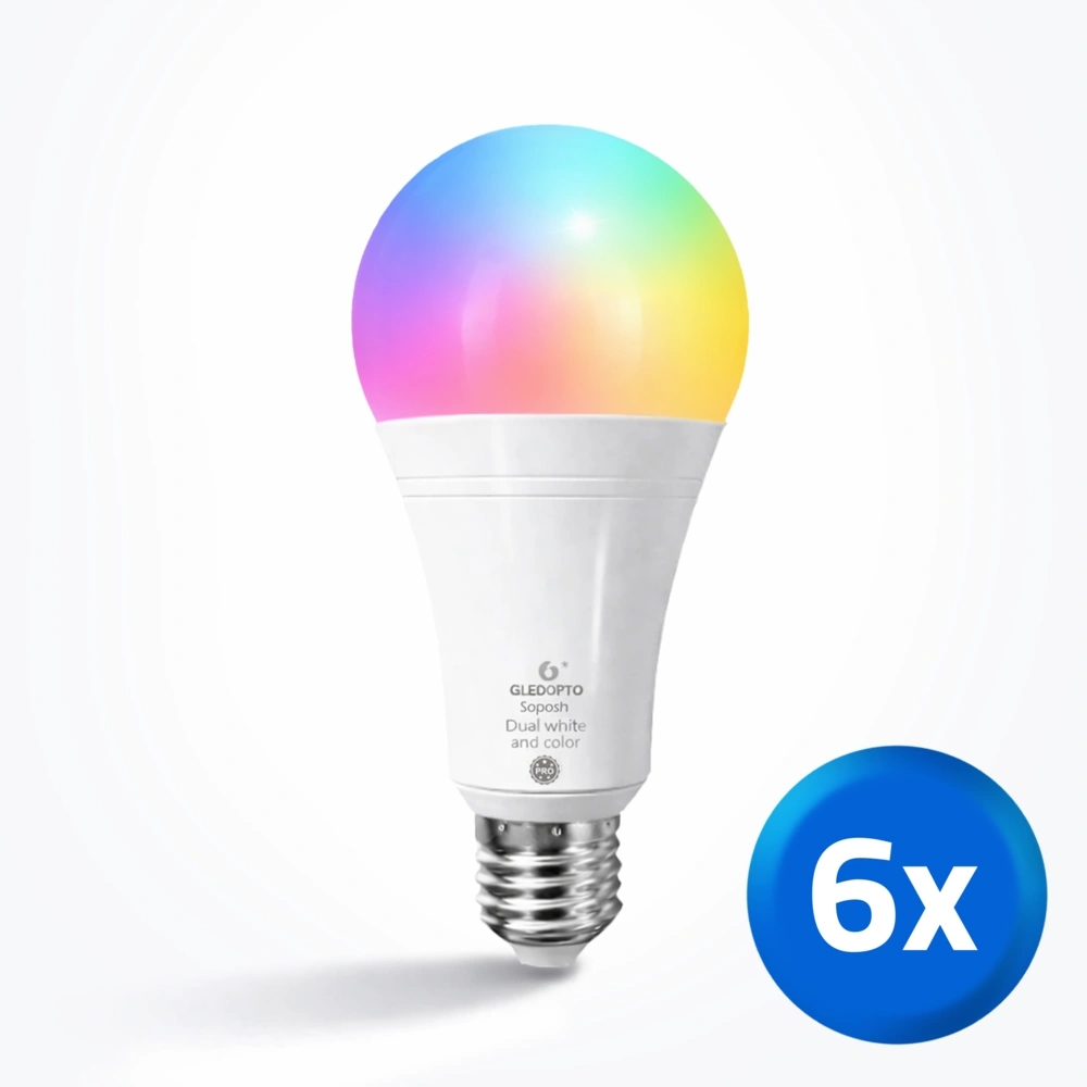 Zigbee lamp RGBWW 12W E27 fitting - voordeelset van 6