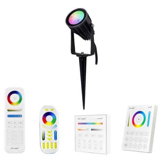 1-4 RGBWW Wifi led tuinspot set 6 watt met afstandsbediening