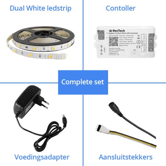 1 meter complete set Dual White led strip met Zigbee controller