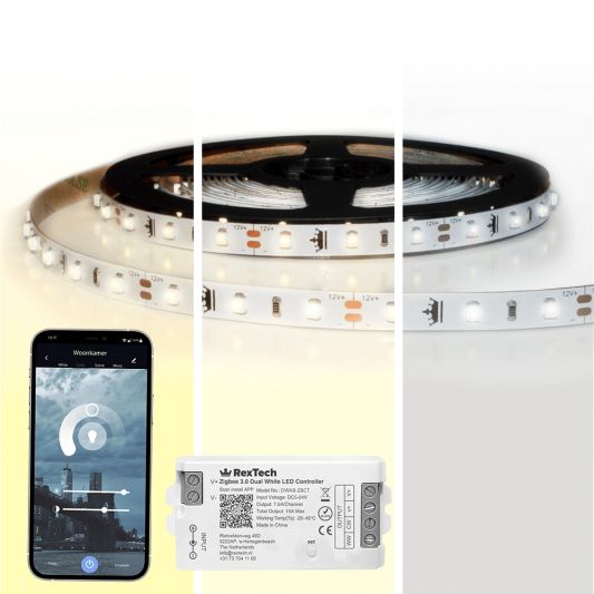 15 meter complete set witte led strip met Zigbee controller