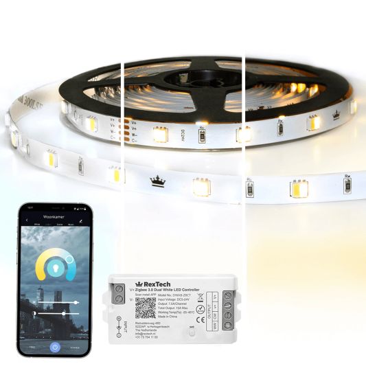 16 meter complete set Dual White led strip met Zigbee controller