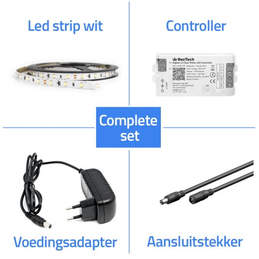 22 meter complete set witte led strip met Zigbee controller