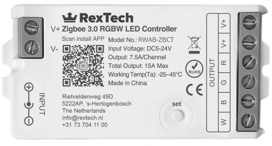 35 meter complete set RGBW led strip met Zigbee controller