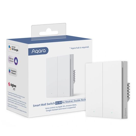Aqara Smart Wall Switch H1 - geen neutrale draad - dubbele schakelaar