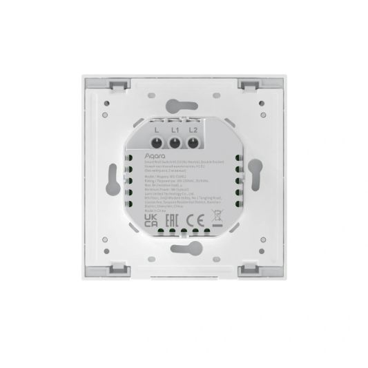 Aqara Smart Wall Switch H1 - geen neutrale draad - dubbele schakelaar - grijs