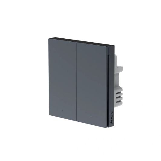 Aqara Smart Wall Switch H1 - geen neutrale draad - dubbele schakelaar - grijs