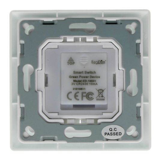 Draadloze Zigbee schakelaar wit van EcoDim - Friends of Philips Hue - Geschikt voor 2 groepen