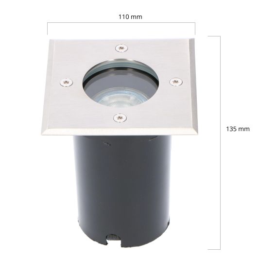 Inbouw grondspot voor buiten met Zigbee GU10 spot - Recht