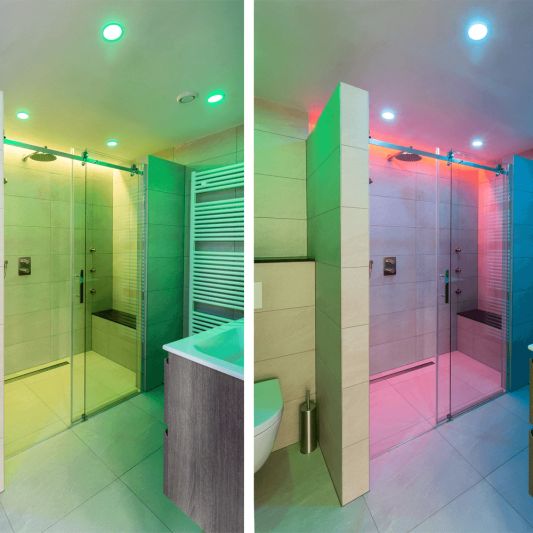 RGBWW complete set met 1-4 led inbouwspots 9 Watt - met bediening