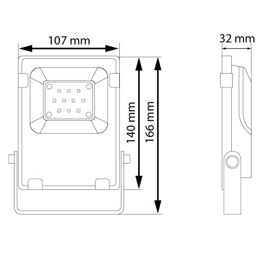 RGBWW Wifi led Schijnwerper/ bouwlamp 10 Watt IP65