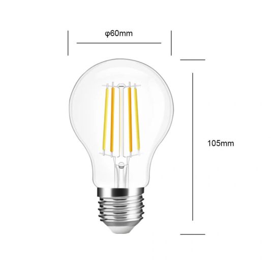 Slimme filament LED lamp van Milight - Dual white 7W E27 fitting - A60 model