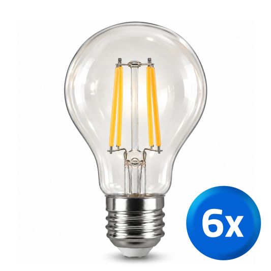 Slimme filament LED lamp van Milight - Dual white 7W E27 fitting - A60 model voordeelset van 6