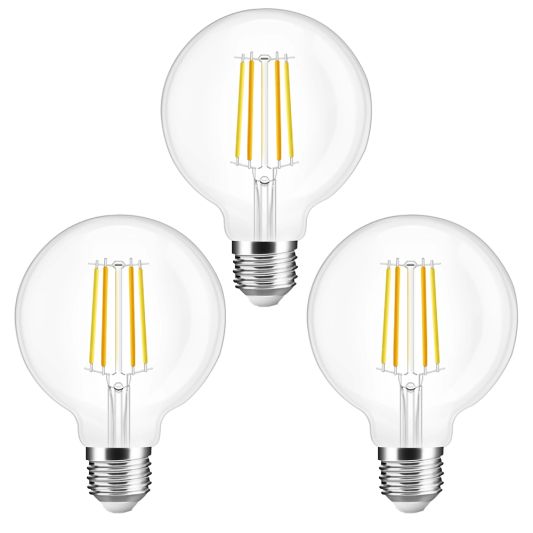 Slimme filament Zigbee LED lamp - Dual white 7W E27 fitting - G95 model - voordeelset 3 stuks