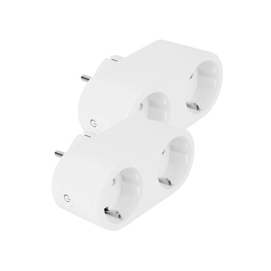 Slimme stekker - dubbel - Met energiemeting - 2-pack