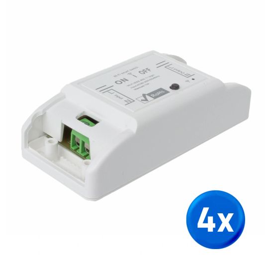 Slimme wifi schakelaar - 10A - 2200W - Set van 4
