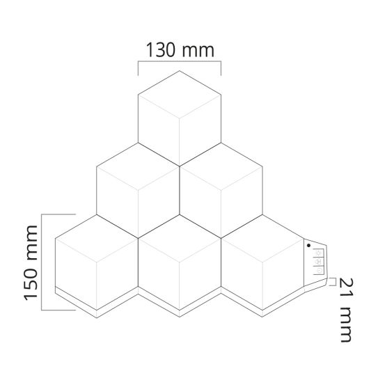 Tuya Hexagon RGBIC Wand-/tafellamp | 6-pack