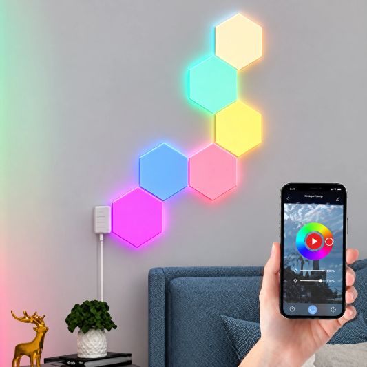 Tuya Hexagon RGBIC Wand-/tafellamp | 6-pack