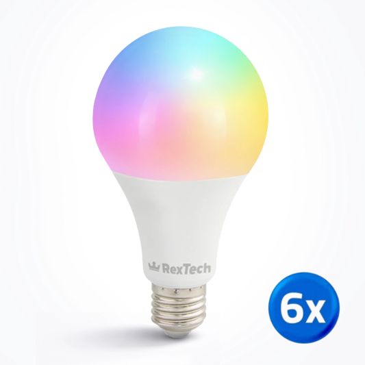 Tuya slimme led lamp 15 watt - E27 fitting - RGBWW Multicolor en Wit 6-pack