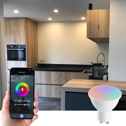 Wifi slimme led spot 4 watt - GU10 fitting - RGBWW Multicolor en Wit - Voordeelset van 3 stuks