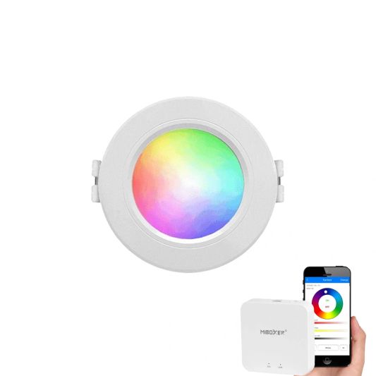 Wifi set met 1-4 RGBWW LED downlights 6 Watt inbouwspots