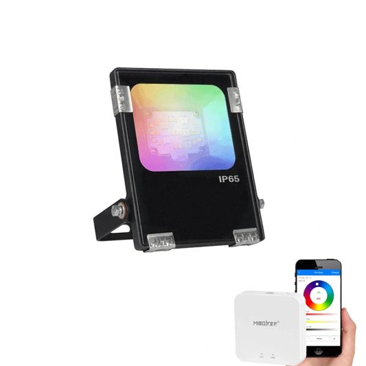 Wifi set met 1 tot 4 RGBWW LED schijnwerpers 10 Watt met Wifi bediening