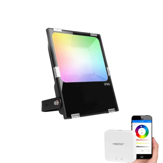 Wifi set met 1 tot 4 RGBWW LED schijnwerpers 50 Watt met Wifi bediening