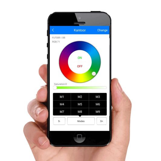 Wifi set met 1 tot 4 RGBWW LED schijnwerpers 50 Watt met Wifi bediening