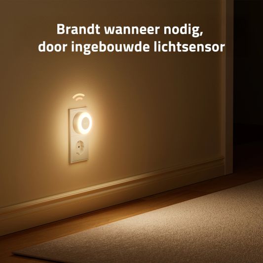 Yeelight plug-in nachtlamp 0,5W - Warm witte lichtkleur - Met lichtsensor