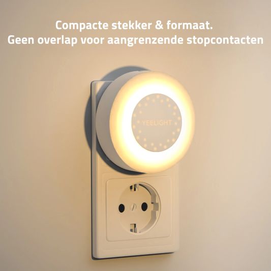Yeelight plug-in nachtlamp 0,5W - Warm witte lichtkleur - Met lichtsensor