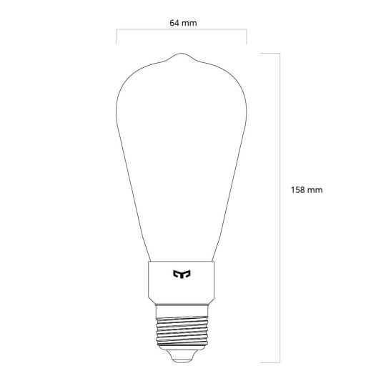 Yeelight slimme filament led lamp ST64 amberkleurig - E27 fitting - Warm Witte lichtkleur