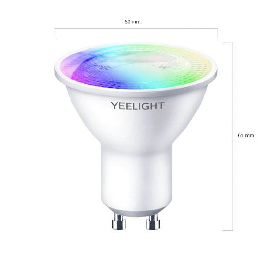 Yeelight slimme led spot - GU10 fitting - RGBWW Multicolor en Wit - Voordeelset van 6 stuks
