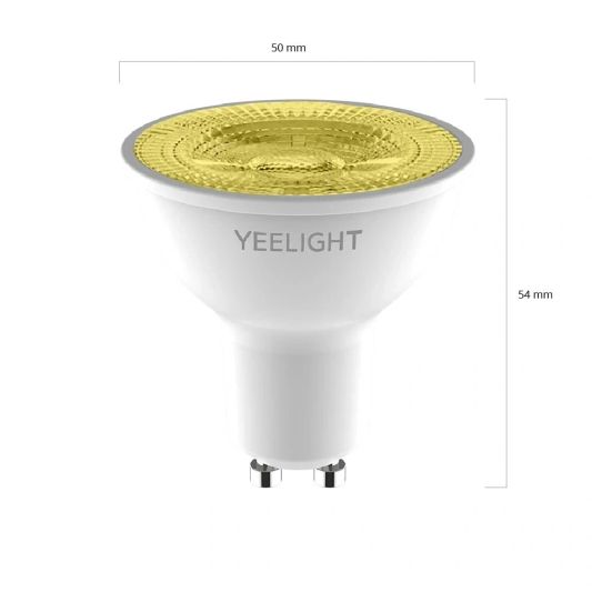 Yeelight slimme led spot - GU10 fitting - Warm Witte lichtkleur - Voordeelset van 6 stuks