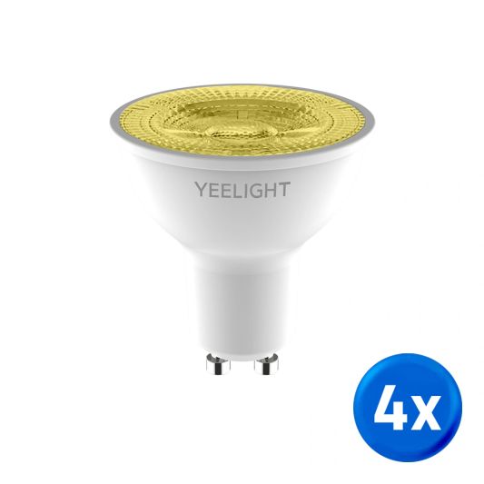 Yeelight slimme led spots - GU10 fitting - Warm Witte lichtkleur - Set van 4