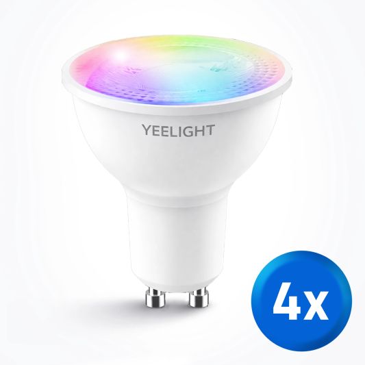 Yeelight slimme led spots set van 4 - GU10 fitting - RGBWW Multicolor en Wit