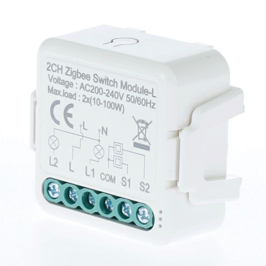 Zigbee inbouwschakelaar 2 gang - Set van 6
