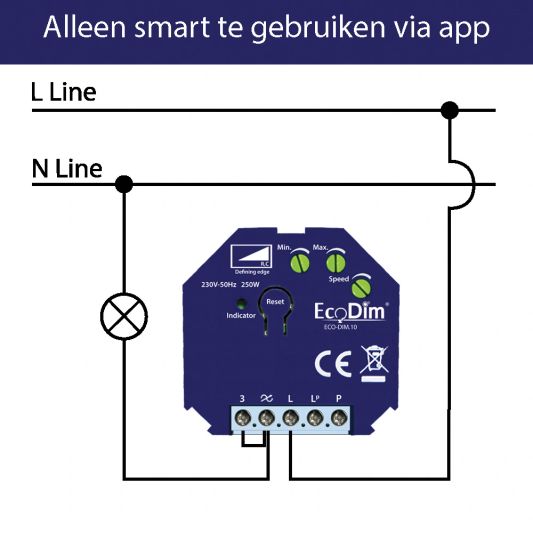 Zigbee led dimmer module van EcoDim - 0-250W fase afsnijding