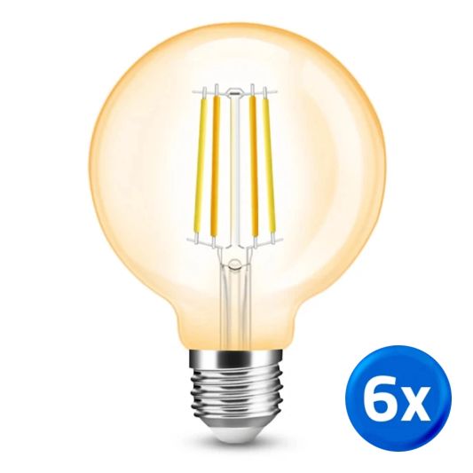 Zigbee LED filament lamp Dual White 7W E27 fitting amberkleurig - Voordeelset van 6
