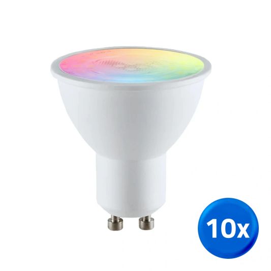 Zigbee spot RGBWW GU10 fitting - 5 Watt - Voordeelset van 10