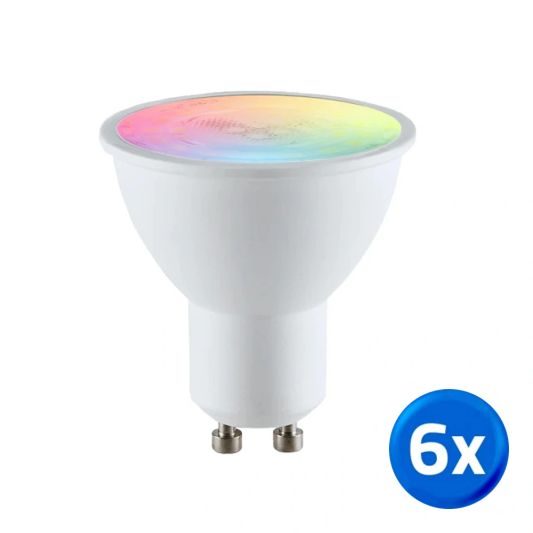 Zigbee spot RGBWW GU10 fitting - 5 Watt - Voordeelset van 6