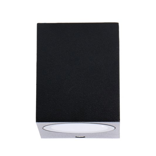 Zwarte wandlamp voor buiten met Zigbee GU10 spot - Recht