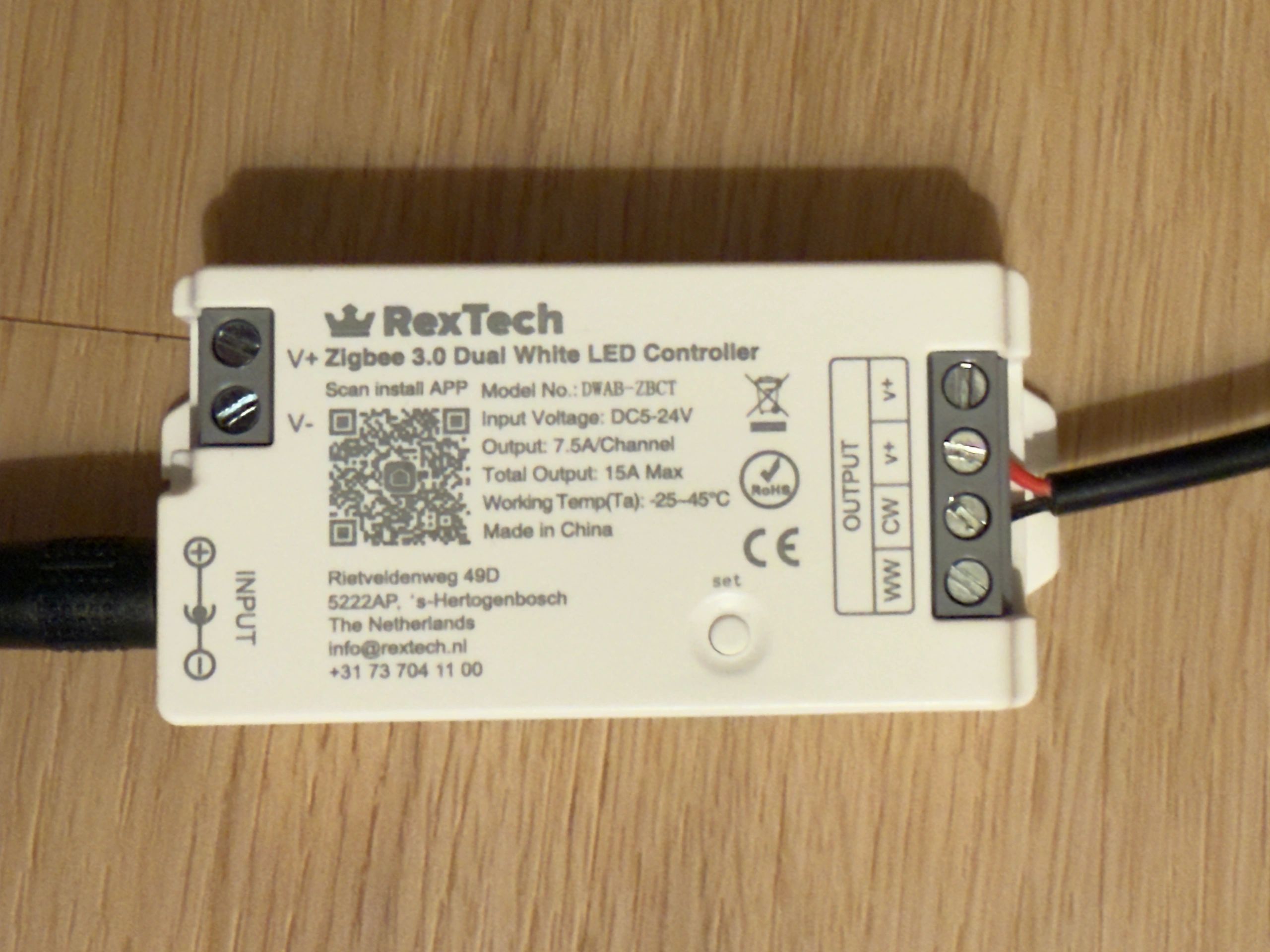 Losse Zigbee controller voor Dual White led strips